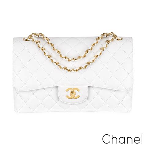 chanel classic flap bag white|chanel classic flap jumbo.